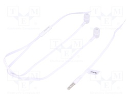 Headphones with microphone; white; Jack 3,5mm; in-ear; 16Ω; 92dB