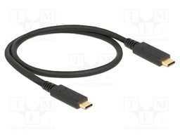 Cable; USB C plug,both sides; 0.5m; black; 26AWG,30AWG,32AWG