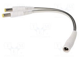 Cable; DC 5,5/2,1 socket,DC 5,5/2,1 plug x2; straight; 0.5mm2