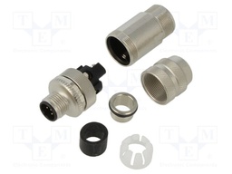 Plug; M12; PIN: 5; male; B code-Profibus; for cable; screw terminal