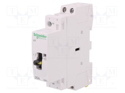 Contactor: 2-pole installation; NO x2; 24VAC; 25A; DIN; ICT; W: 18mm