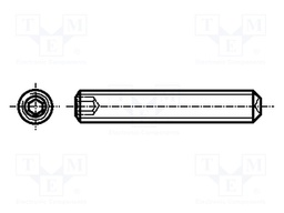 Screw; M8x10; DIN: 916; Head: without head; imbus; steel; HEX 4mm