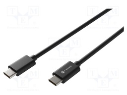 Cable; USB 2.0; USB C plug,both sides; 0.1m; black; 20AWG,28AWG