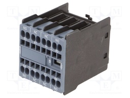 Auxiliary Contact, Size S00 Contactor Relays, 2NO-2NC, Snap-On Mount, Spring-Loaded