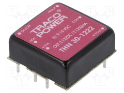 Converter: DC/DC; 30W; Uin: 9÷18V; Uout: 12VDC; Uout2: -12VDC; 1"x1"