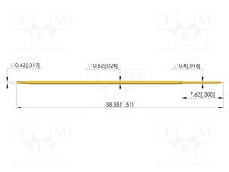 Test needle; Spring compression: 4.3mm; 6.35mm; 2A; steel; Ø: 0.4mm