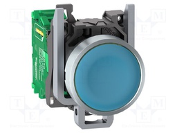 Switch: push-button; Stabl.pos: 1; 22mm; blue; Illumin: none; IP66