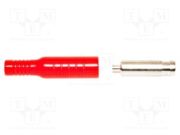 Plug; 4mm banana; 15A; 5kVDC; red; Plating: nickel plated