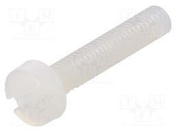 Screw; M3x16; 0.5; Head: cheese head; slotted; 0,9mm; polyamide