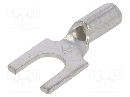 Fork terminal; M4; crimped; for cable; non-insulated; copper