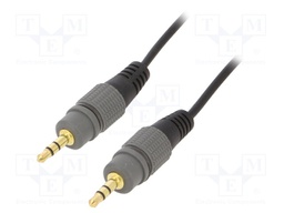 Cable; Jack 3.5mm 3pin plug,both sides; 1.5m; black