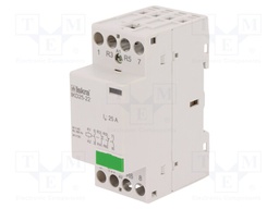 Contactor: 4-pole installation; NC x2 + NO x2; 24VAC; 24VDC; 25A