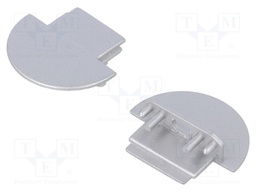 Cap for LED profiles; silver; ABS; Application: GROOVE10