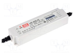Power supply: switched-mode; LED; 60.06W; 42VDC; 25.2÷42VDC; 1.43A