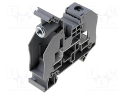 Splice terminal: rail; ways: 1; terminals: 2; grey; screw terminal
