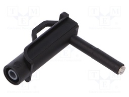 Magnetic cap; 4A; black; Socket size: 4mm; Plating: nickel plated