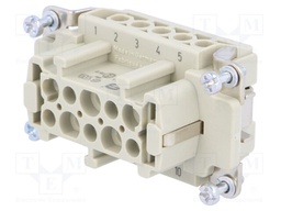 Connector: rectangular; female; Han E; PIN: 10; 10+PE; size 10B