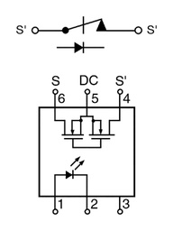Relay: solid state; SPST-NC; Icntrl max: 50mA; 200mA; 10Ω; DIP6