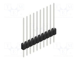 Connector: pin strips; pin header; male; PIN: 10; 1.27mm; THT; 1x10