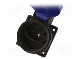 Connector: AC supply; socket; 2P+PE; 250VAC; 16A; black,blue; PIN: 3