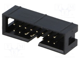 Socket; IDC; male; PIN: 16; straight; THT; gold-plated; 2.54mm