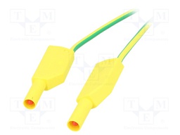 Test lead; PVC; 1m; yellow-green; 32A; Type: with 4mm axial socket