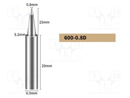 Tip; chisel; 0.8mm; for soldering station; BK90