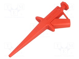 Clip-on probe; hook type; 8A; 1kVDC; red; 4mm; Overall len: 116.5mm