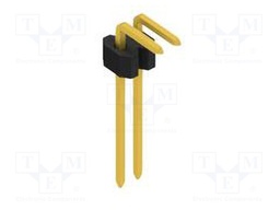 Connector: pin strips; pin header; male; PIN: 2; 1.27mm; THT; 1x2