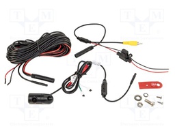 Rear view camera; 155°; black; 12VDC,24VDC; Kit: camera; glued