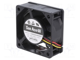 Axial Fan, 24 V, DC, 60 mm, 25 mm, 18.7 cu.ft/min, 0.53 m³/min