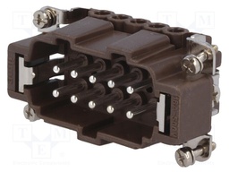 Connector: rectangular; male; 180 °C; 10+PE; size 57.27; 16A; 500V