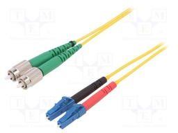 Fiber patch cord; FCA,LC; 5m; Optical fiber: 9/125um; yellow
