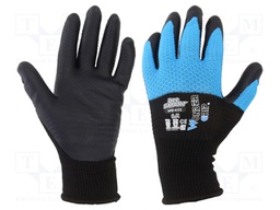 Protective gloves; Size: 8,M; black/blue; latex,polyester