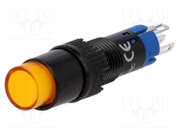 Switch: push-button; Pos: 2; SPDT; 0.5A/250VAC; 1A/24VDC; orange