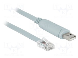 Cable; USB 2.0; RJ45 plug,USB A plug; 5m; grey; Interface: RS232