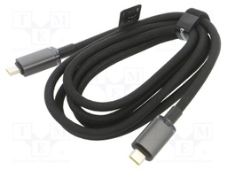 Cable; USB 3.2; USB C plug,both sides; 1.5m; black; textile; 100W