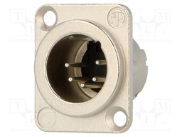 Socket; XLR; male; PIN: 5; flange (2 holes),for panel mounting