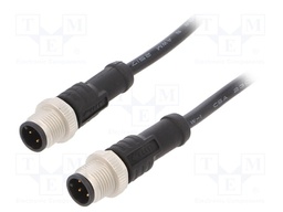 Cable: for sensors/automation; PIN: 4; M12-M12; 1m; plug; plug; 250V