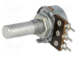 Potentiometer: shaft; single turn; 22kΩ; 100mW; ±20%; PCB,on panel