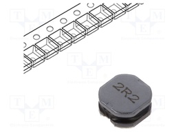 Power Inductor (SMD), 2.2 µH, 6.3 A, Shielded, 7.4 A, SRN8040 Series, 8mm x 8mm x 4mm
