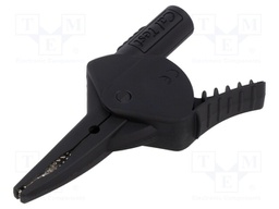 Crocodile clip; 20A; black; Grip capac: max.34.5mm; L: 100.8mm