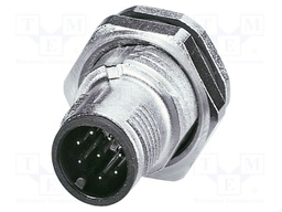 Connector: M12; socket; PIN: 8; male; 30V; straight; THT; A code; 2A