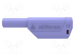 Plug; 4mm banana; 32A; 1kV; violet; insulated; Max.wire diam: 4mm