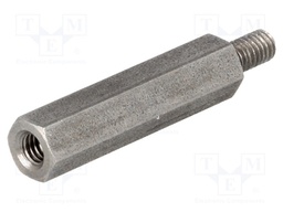 Screwed spacer sleeve; Int.thread: M4; 30mm; Ext.thread: M4