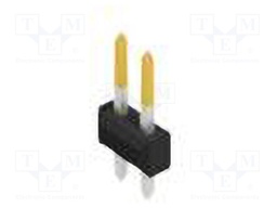 Connector: pin strips; pin header; male; PIN: 2; 2.54mm; THT; 2x1