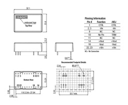 Converter: DC/DC; 5W; Uin: 9÷36V; Uout: 3.3÷15VDC; Iout: 1212mA; THT
