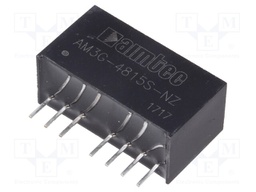 Converter: DC/DC; 3W; Uin: 36÷75V; 15VDC; Iout: 200mA; SIP8; 4.9g