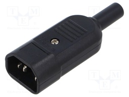 Connector: AC supply; plug; male; 10A; IEC 60320; C14 (E); straight