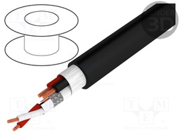 Wire: DMX; Core: stranded; 1x2x0,24mm+2x1mm2; Ø7.4mm; 110Ω; Core: Cu
